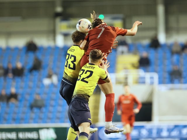 Action from Worthing's 1-0 win at Farnborough in the National League South