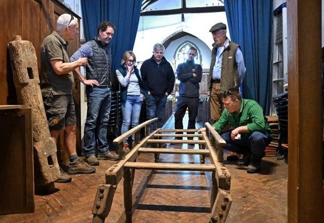 A bier, used for carrying the dead from West Burton along the Ancient Coffin Trail, has been preserved at St John the Evangelist Church in Bury