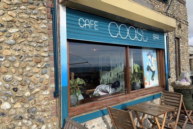 Coast Café and Bar, in Beach Parade, has an outside seating area right on the beach