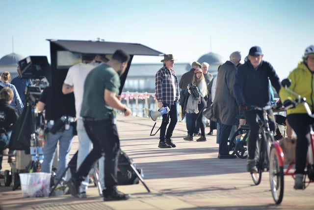 Filming on St Leonards seafront on October 6 2022.