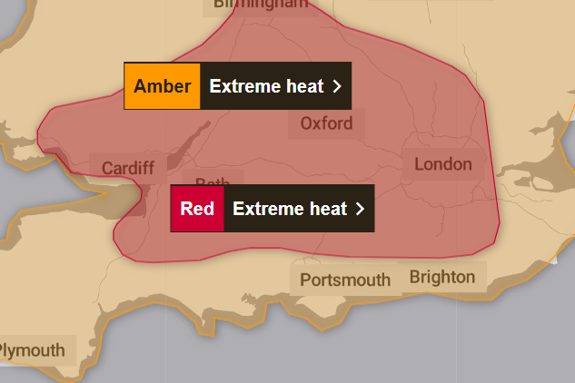 'Serious illness or danger to life' - Red heat warning issued for Sussex ...