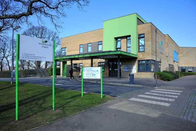 Woodlands Meed College in Burgess Hill pictured in March 2022