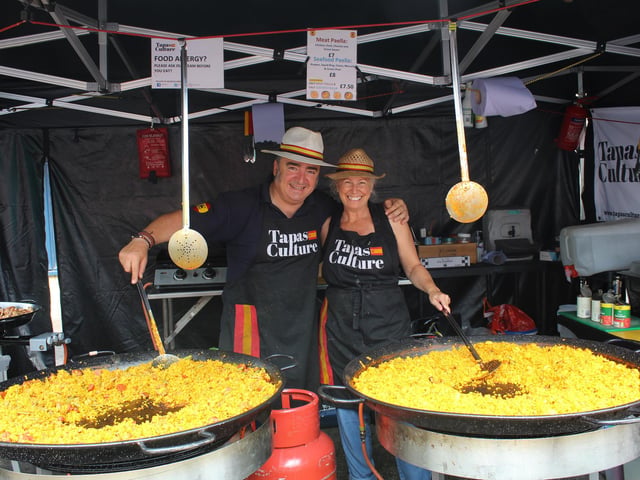 Delicious meat and seafood paella was on sale at the festival. Photo: Luke Farley