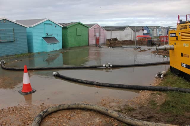 Sewage spill at St Leonards last year. Picture: Kevin Boorman