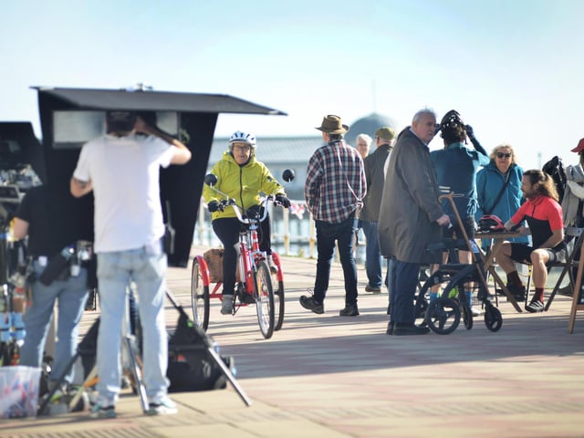 Filming on St Leonards seafront on October 6 2022.