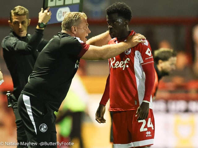 Crawley Town drew 1-1 with MK Dons at the Broadfield Stadium - here are fans, actions and goal celebrations