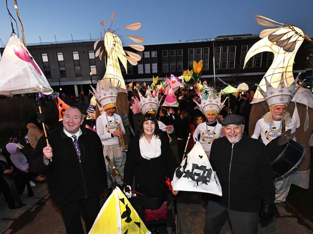 Crawley Borough Councillors Michael Jones, Chris and Sue Mullins took part in the parade