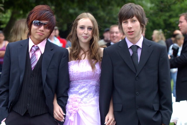 Alvin Martinez, Bekii Flahart and Luke Carman at the Bognor Regis Community College prom in June 2008