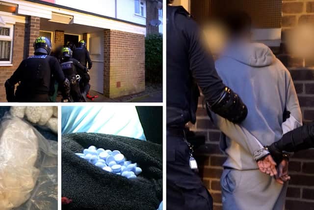 A joint Surrey Police and Sussex Police operation targeting cross-county drug gangs has disrupted its 300th drugs line. Picture courtesy of Surrey Police