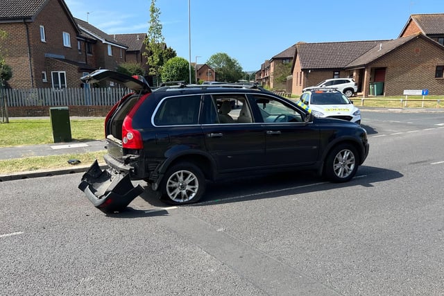 The collision in Larkspur Drive, Eastbourne