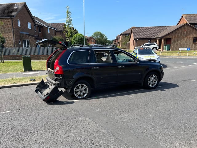 The collision in Larkspur Drive, Eastbourne