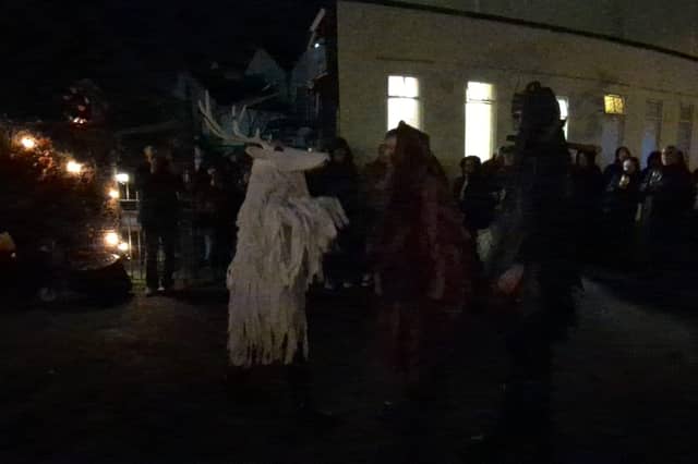 Mythago morris dancers performed The Legend of Herne the Hunter at the launch of Dark Fest in Worthing