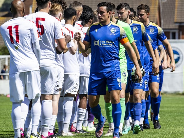 Action from the pre-season friendly between Peacehaven & TYelscombe FC and Lewes FC, July 2023