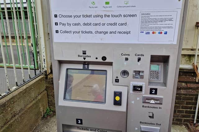 An 'out of service' ticket machine at Shoreham Railway Station. Photo: Sussex World