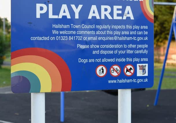 Hailsham play area sign