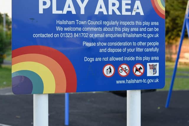 Hailsham play area sign