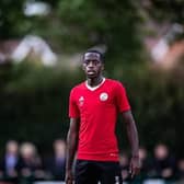 Ade Adeyemo, pictured in a pre-season friendly against Three Bridges, made his professional debut in the EFL Trophy at Sutton. Picture: Eva Gilbert