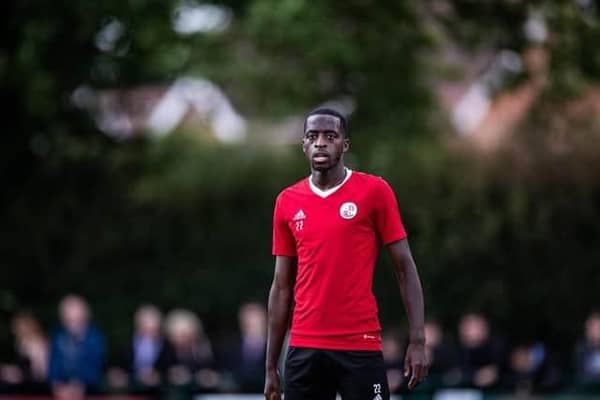 Ade Adeyemo, pictured in a pre-season friendly against Three Bridges, made his professional debut in the EFL Trophy at Sutton. Picture: Eva Gilbert