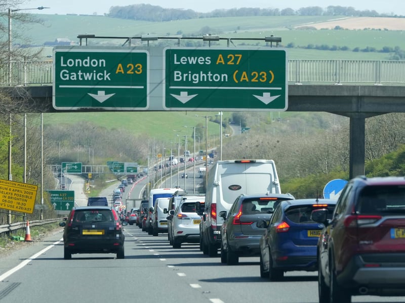 A lane closure has been put in place on the eastbound carriageway – prior to the junction with the A23 – and continues until the Hollingbury junction.