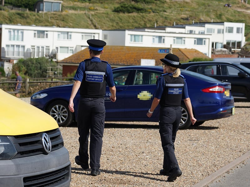 A Coastguard Rescue helicopter was seen landing at Seaford beach on Wednesday, August 7