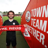 Dominic Telford signs for Crawley Town Football Club at the Broadfield Stadium in Crawley.
Credit: James Boardman/Alamy Live News