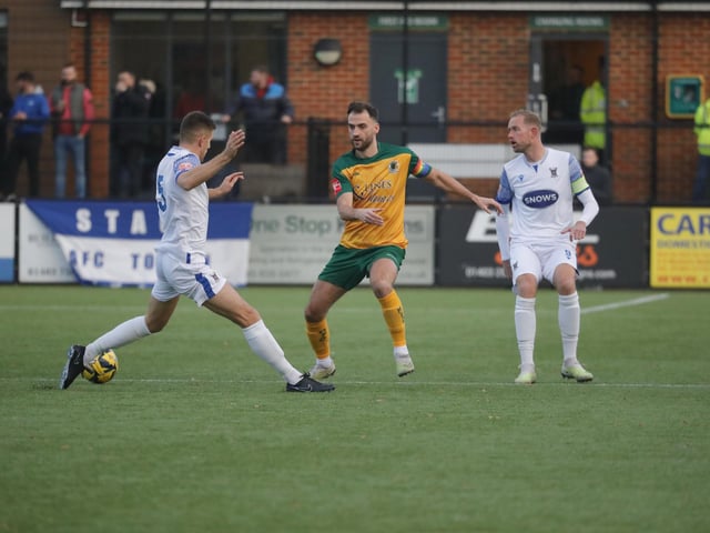 FA Trophy action between Horsham and AFC Totton