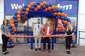 Eastbourne Foodbank CEO Howard Wardle (second from the right) opening B&M in the town