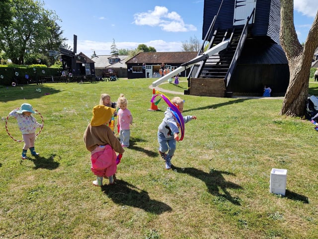 The picnic was an opportunity for childminders and their charges to get together to play and chat