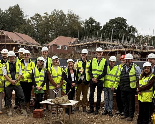 A bricklaying ceremony with project partners took place at the Coopers Green development. Photo: WDC