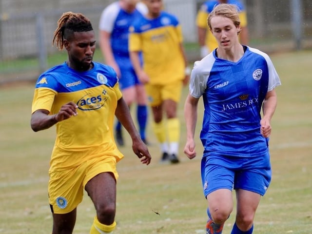 Shoreham FC take on Epsom and Ewell FC in a pre-season friendly at Middle Road