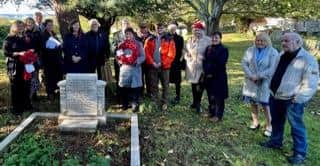 Jesse’s relatives at the Levett family grave in Arlington on Saturday, November 11. Picture: David Budgeon