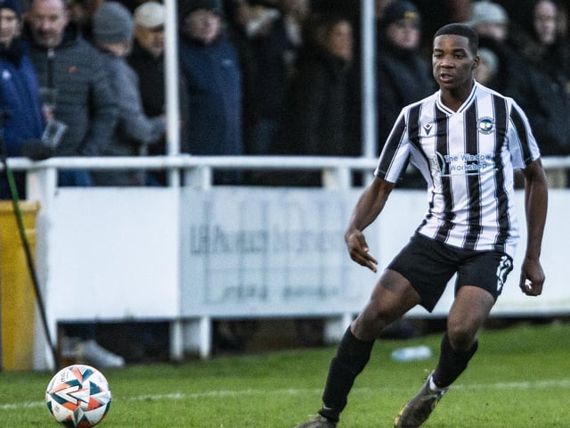 Action from Peacehaven and Telscombe's win over Bexhill United in the SCFL premier