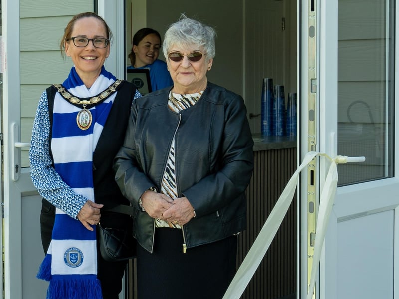 Haywards Heath town mayor Stephanie Inglesfield at Simmo's café at Haywards Heath Town Football Club. Photo: Ray Turner