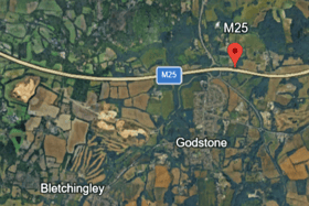 Drivers are facing severe delays on the M25 following a collision, involving two lorries. Photo: Google Earth