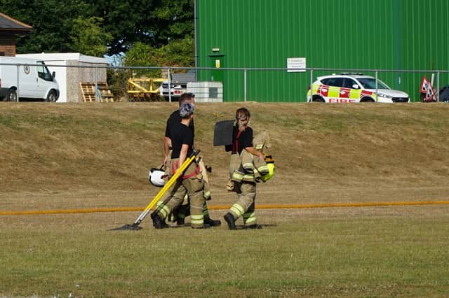 Emergency services were called to a field fire in Uckfield yesterday.