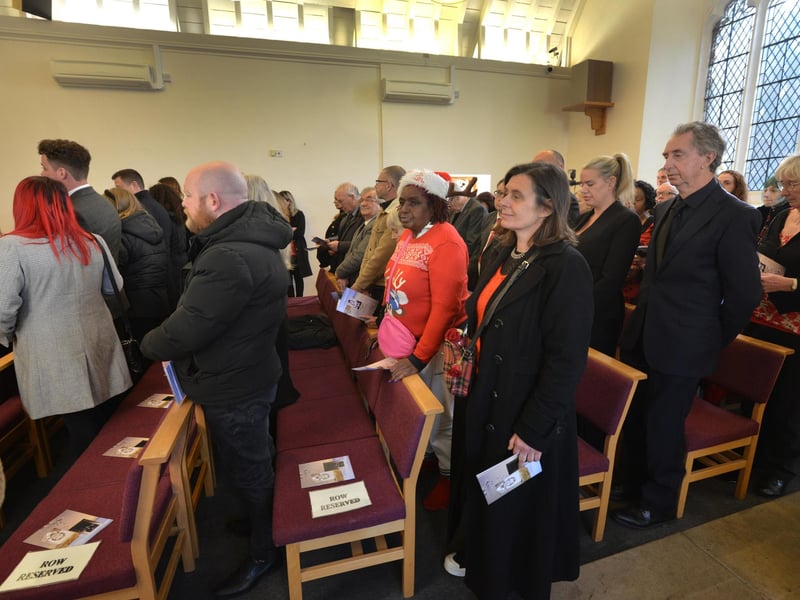 The funeral of Pat Fisher at Hastings Crematorium on February 1 2024.