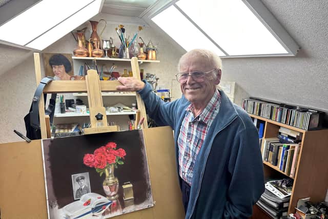 John King with his painting