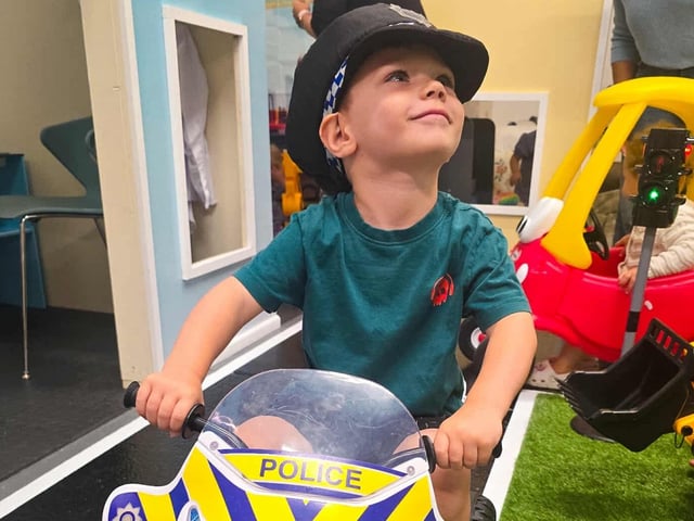Giggleton Village has small ride-on cars