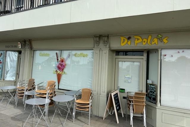 Di Pola's on Marine Parade, Hastings seafront, is known for its huge selection of flavours of ice cream and has a five star rating on Trip Advisor. It has outdoors seating but expect queues as it is hugely popular.