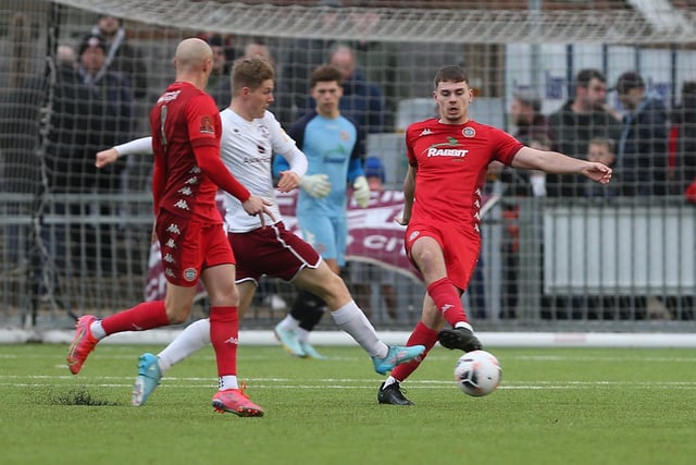 Action from Worthing FC's 3-1 home defeat to Chelmsford in the National League South at Woodside Road