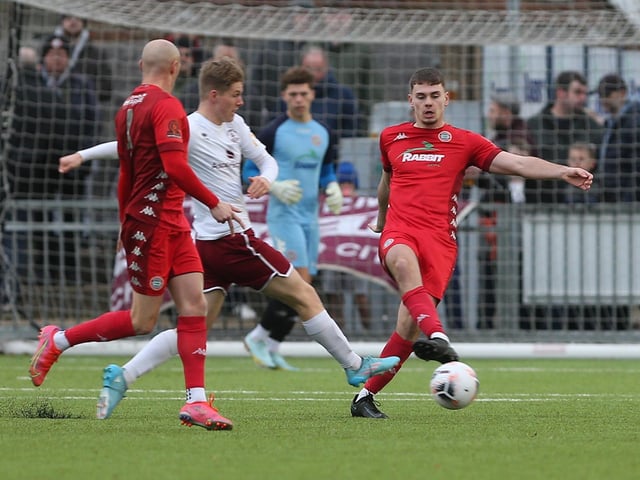 Action from Worthing FC's 3-1 home defeat to Chelmsford in the National League South at Woodside Road