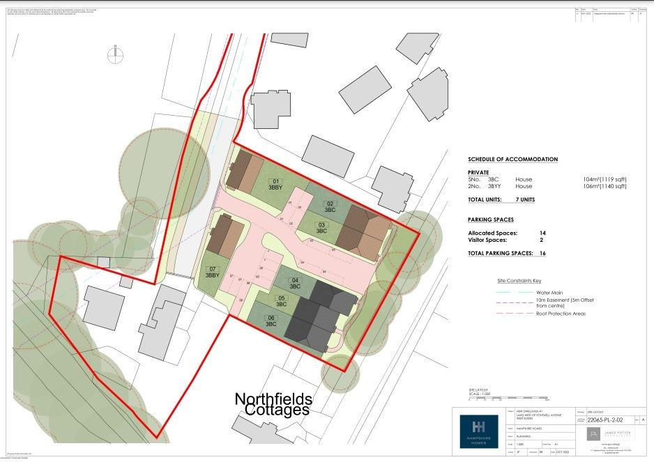 Details of plans for seven homes at Eastergate are submitted