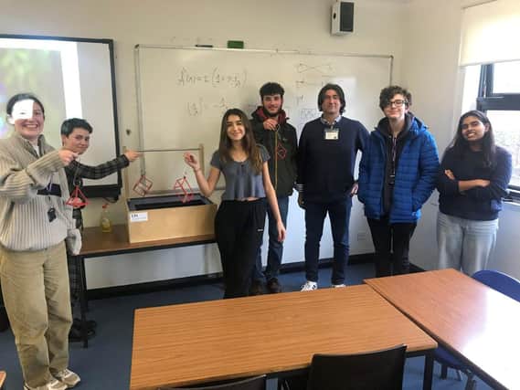 Dr Filippo Cagnetti (3rd from right) with Collyer’s maths students