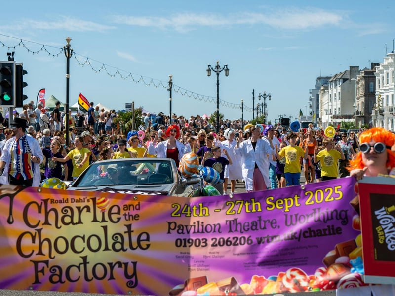 WMTC's Charlie cast members at the Worthing Carnival on Sunday