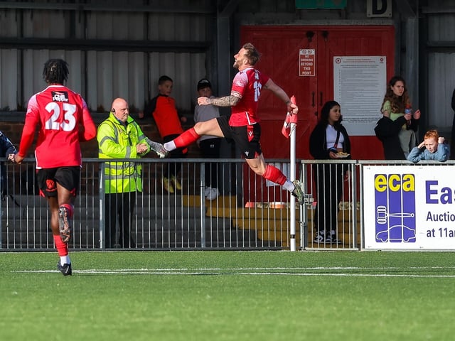 Action from Eastbourne Borough's 2-0 Ntional League South win against Slough Town at Priory Lane