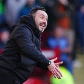 Roberto De Zerbi, Manager of Brighton & Hove Albion, will take on Roma in the last 16 of the Europa League