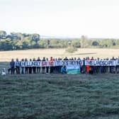 Hellingly residents protesting proposals to build 280 new homes. Photo: contributed