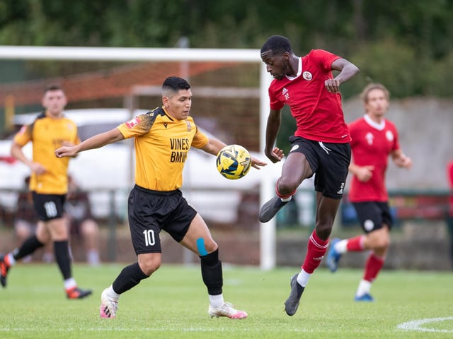 Action from the pre-season friendly between Three Bridges and Crawley Town. Crawley Town won 2-1 thanks to two goals from Danilo Orsi. Picture: Eva Gilbert
