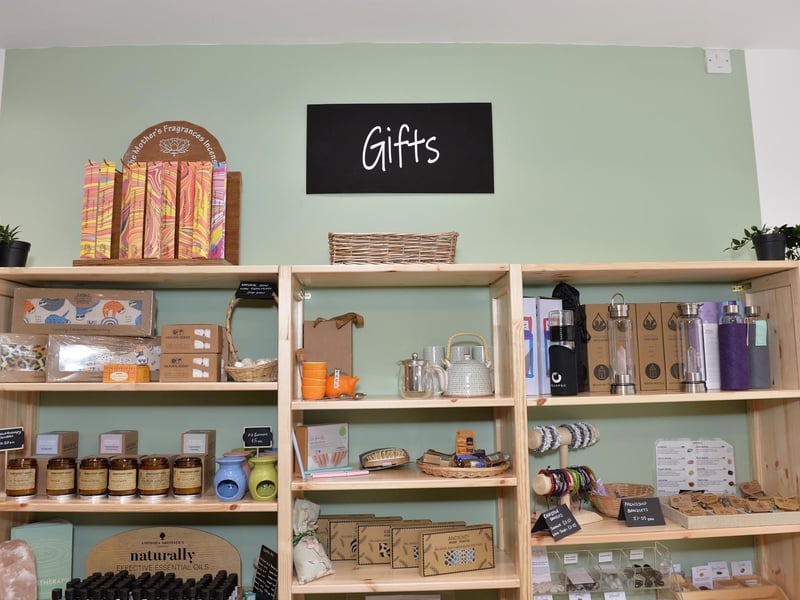 A range of gifts - including crystals and handmade items - are on offer