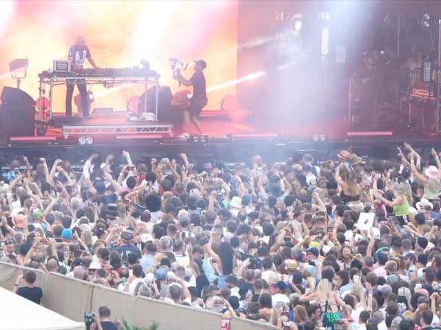 Fatboy Slim performed on Brighton seafront last night (July 21) in front of thousands of fans. Photo taken from a video from Eddie Mitchell.